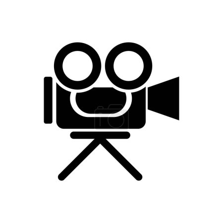 Kino-Kamera-Ikone, Flaches Design-Kamera-Ikone. Kamera-Icon-Design-Symbol für journalistische Bedürfnisse. Presse braucht Ausrüstung. Welttag der Pressefreiheit. Design von Kameraelementen. 