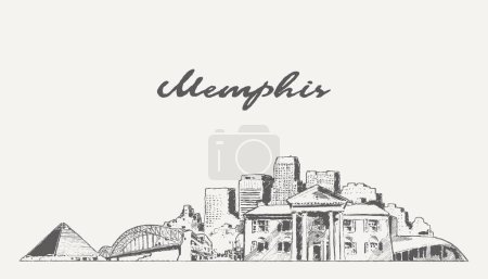Illustration for Memphis skyline, Tennessee, USA Vector illustration - Royalty Free Image