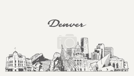 Illustration for Denver skyline, Colorado, USA Vector illustration - Royalty Free Image