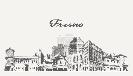 Illustration for Fresno skyline, California, USA Vector illustration - Royalty Free Image