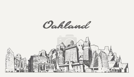 Illustration for Oakland skyline, California, USA Vector illustration - Royalty Free Image