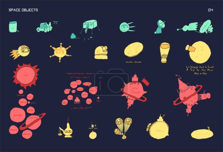 Illustration for Space for kids Collection of colorful Vector illustration - Royalty Free Image