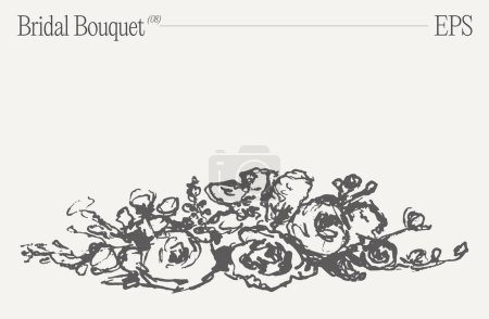 Illustration for Bridal bouquet, floral composition. Invitation design element. Hand drawn vector illustration, sketch. Vector illustration - Royalty Free Image