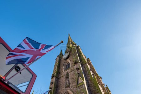 Photo for View from below on of Great Britain and St Martins church, Birmingham, England, UK, Western Europe - Royalty Free Image