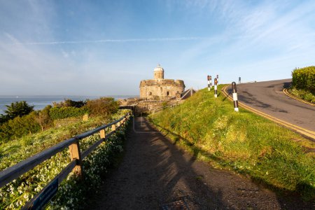 Photo for Panoramic view of Watch tower in Cornwall UK - Royalty Free Image