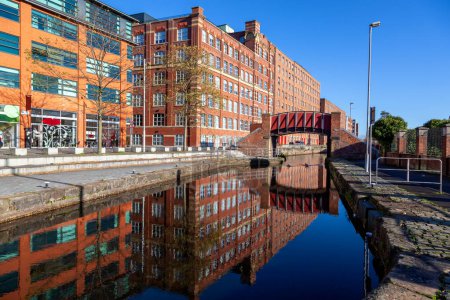 Photo for The quaint Kitty footbridge spanning over Rochdale canal in Manchester - Royalty Free Image