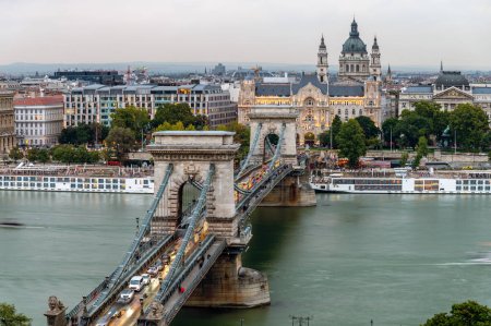 Szchenyi Chain  bridge in the city of Budapest - Hungary