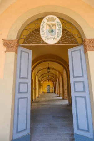 Foto de Galerías y pasillos del edificio del teatro Giuseppe Verdi en Busseto, Italia - Imagen libre de derechos