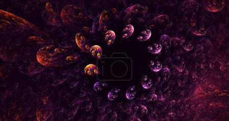 Foto de Representación manual 3D fondo electromagnético fractal abstracto - Imagen libre de derechos