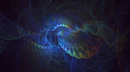 Téléchargez les photos : 3D rendu manuel abstrait fond électromagnétique fractal. Son illustration pas AI Generatd. - en image libre de droit