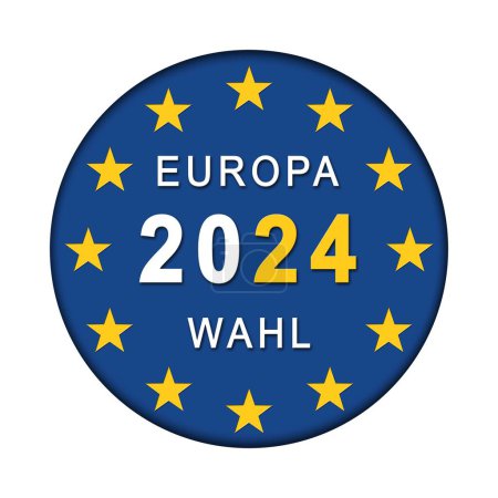 Elections européennes (en allemand Europawahl) 2024 - graphique pour le vote électoral - Illustration 3D