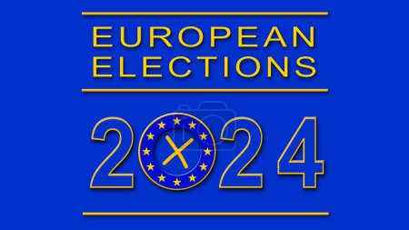 Elections européennes 2024 - graphique pour le vote électoral - Illustration 3D