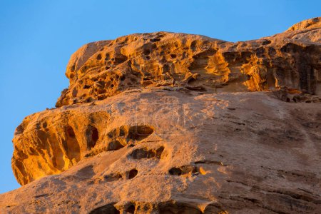 Photo for Landscape with sandstone rocks in little petra archaeological site, Jordan - Royalty Free Image