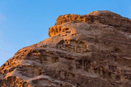 Photo for Landscape with sandstone rocks in little petra archaeological site, Jordan - Royalty Free Image
