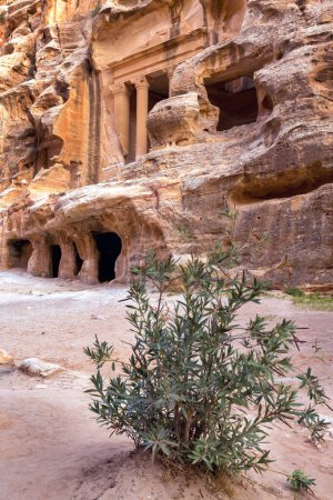 Photo for Wadi Musa, Jordan Triclinium at Little Petra, Siq al-Barid - Royalty Free Image