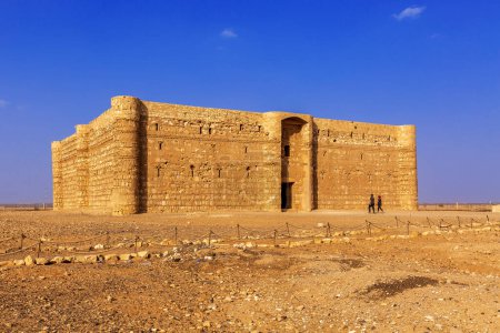Photo for Exterior of the desert castle Qasr Kharana, Al Kharaneh near Amman, Jordan. Built in 8th century, used as caravanserai - Royalty Free Image