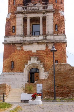 Photo for Belgrade, Serbia - September 14, 2023: Gardos or Millennium Tower entrance, Kula Sibinjanin Janka in Zemun - Royalty Free Image
