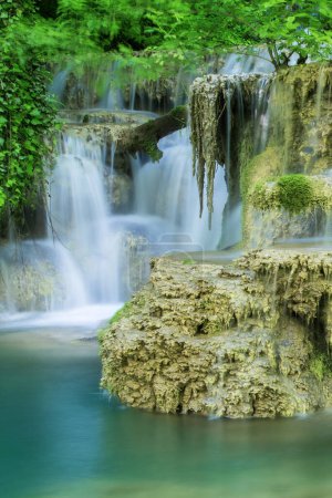 Krushuna waterfalls turquoise water terraces and pools, Bulgaria