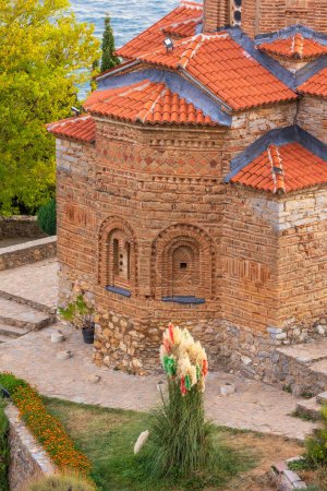 The Church of Saint John at Kaneo, Lake Ohrid, North Macedonia close-up view