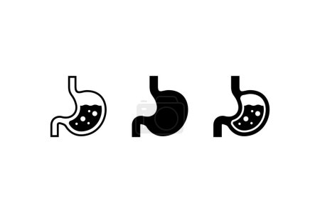 Ilustración de Conjunto de estómago icono ilustración vector - Imagen libre de derechos