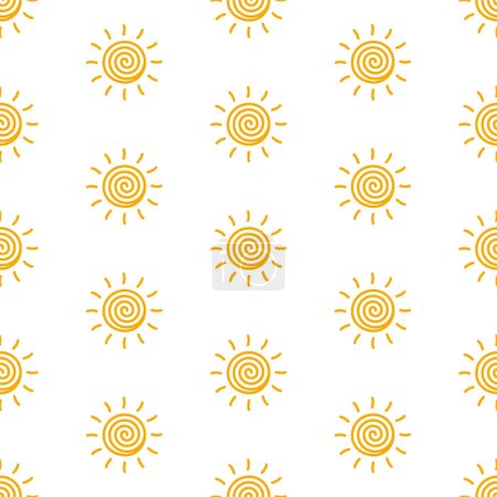 Foto de Simple mano dibujado vector patrón inconsútil sol, lindo fondo patrón de sol - Imagen libre de derechos