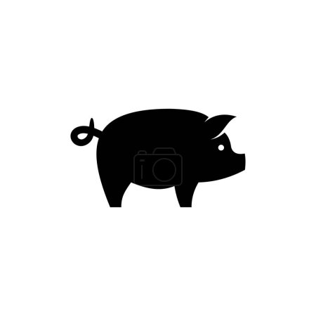 simple flat pig icon illustration vector