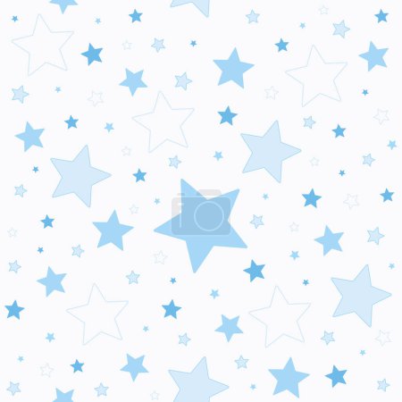 Foto de Diseño de patrón inconsútil de estrellas azules aleatorias, vector de fondo de estrella abstracta - Imagen libre de derechos