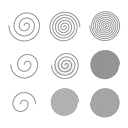 Ilustración de Colección de varios trazos en espiral editable - Imagen libre de derechos