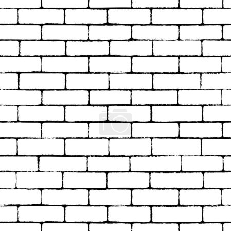 Ilustración de Grunge pared de ladrillo blanco sin costuras patrón de fondo - Imagen libre de derechos