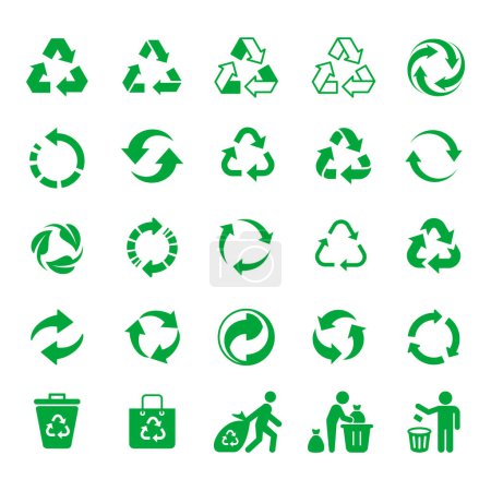 Foto de Colección de símbolos de reciclaje verde varios - Imagen libre de derechos