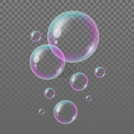 Foto de Ilustración transparente burbuja de jabón multicolor - Imagen libre de derechos