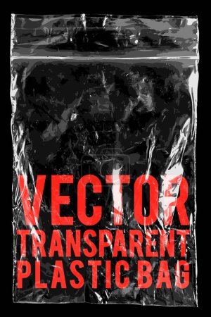 Illustration for A clear transparent vector grip seal plastic bag. Vector illustration. - Royalty Free Image