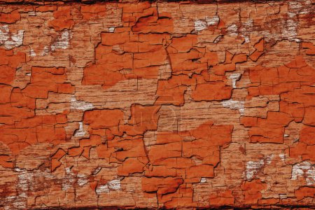 Photo for Grunge cracked orange,peach color concrete wall paint texture background - Royalty Free Image