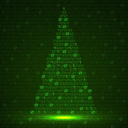 Illustration for Digital christmas tree with binary code. Christmas tree. Vector illustration - Royalty Free Image