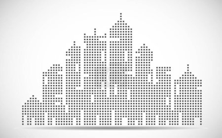 Ilustración de Silueta paisaje urbano. Rascacielos de la ciudad. Ciudad futurista abstracta. Ilustración vectorial - Imagen libre de derechos