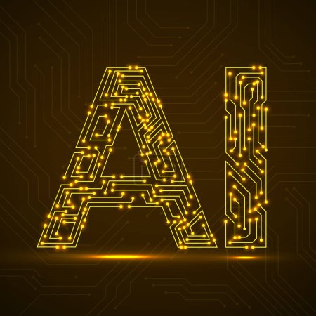 Illustration for Artificial Intelligence with circuit board. Abstract technology concept. Vector illustration - Royalty Free Image