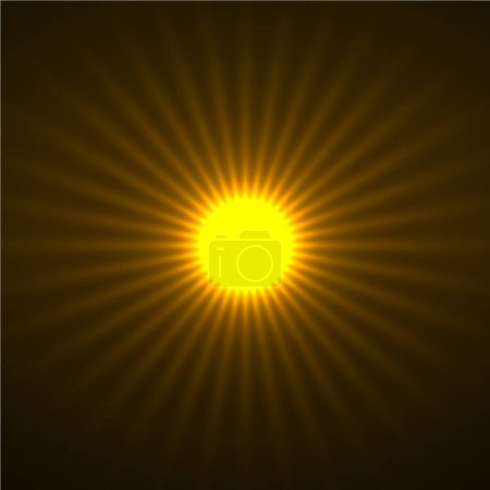 Illustration for Abstract background with glowing sun rays - Royalty Free Image