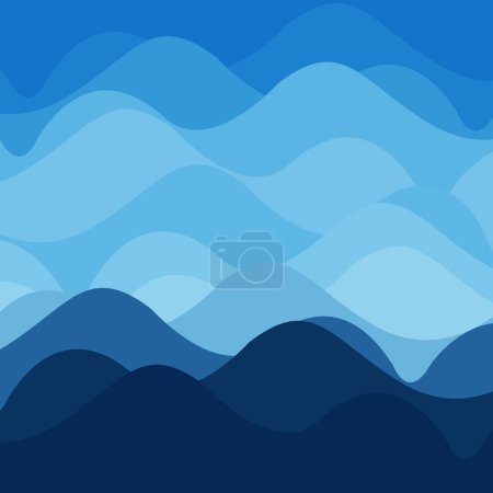 Wave abstract blue background with overlap. Vector illustration