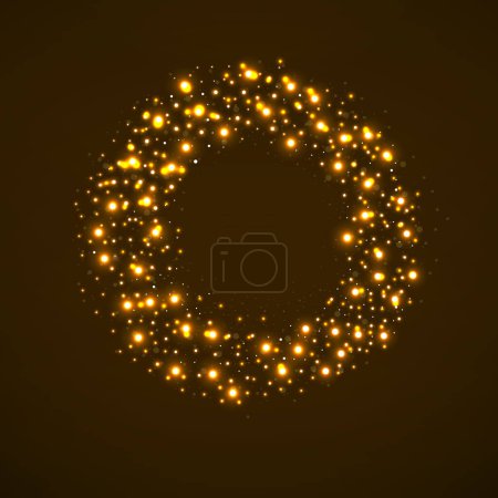 Illustration for Abstract circle of halftone glowing dots. Vector illustration - Royalty Free Image