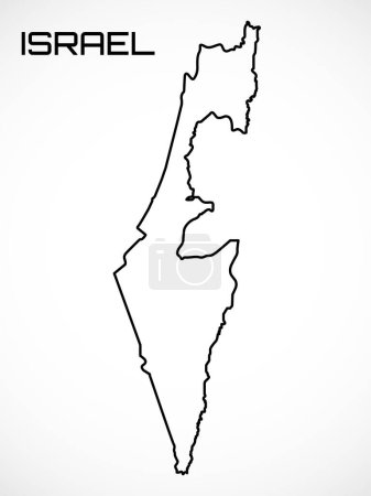 Mapa de Israel aislado sobre fondo blanco. Ilustración vectorial