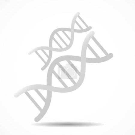 Illustration for DNA code icon isolated on white background, science concept. Vector illustration - Royalty Free Image