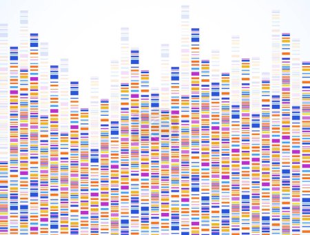 Illustration for Dna test infographic. Dna test, barcoding, genome map. Graphic concept for your design - Royalty Free Image