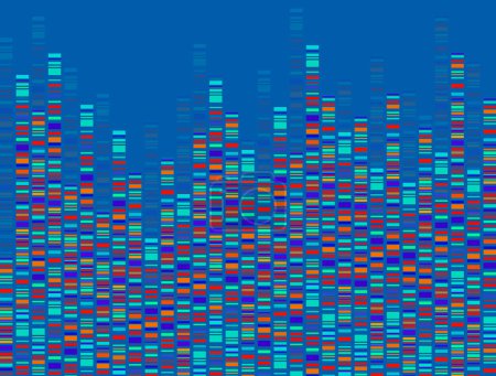 Téléchargez les illustrations : Infographie de test ADN. Test ADN, codage à barres, carte génomique. Concept graphique pour votre design - en licence libre de droit