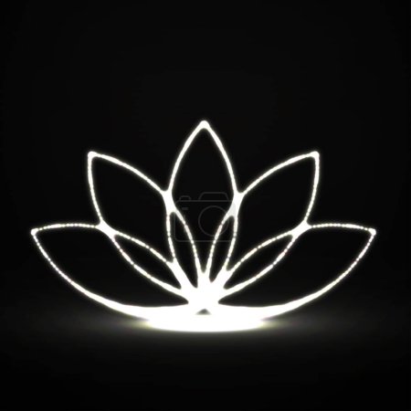 Ilustración de Loto de neón logotipo icono. Símbolo de loto brillante. Ilustración vectorial - Imagen libre de derechos