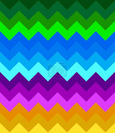 Patrón geométrico abstracto con rayas de colores, estampado en zigzag