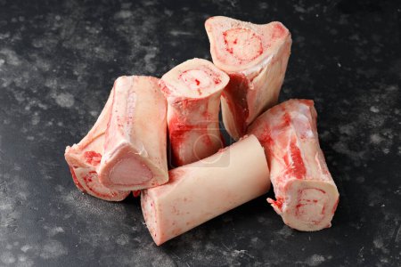 Photo for Raw Marrow bone beef for making broth. - Royalty Free Image