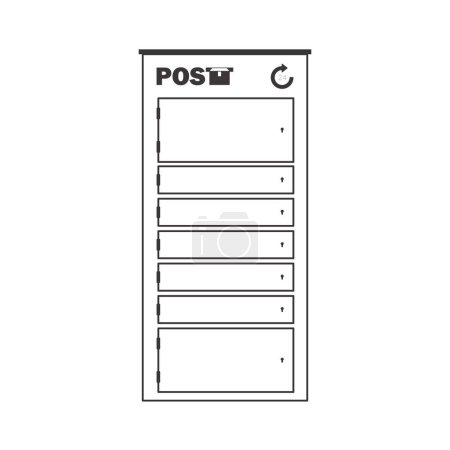 Illustration for Post office. The concept of delivery of cargo and parcels. Linear modern style. - Royalty Free Image