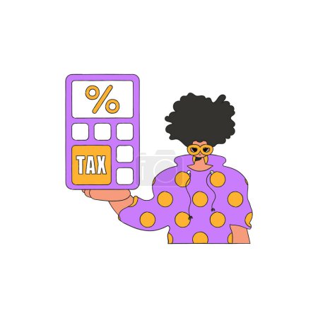 Téléchargez les illustrations : A well-dressed man with a percentage. The topic of paying taxes. - en licence libre de droit