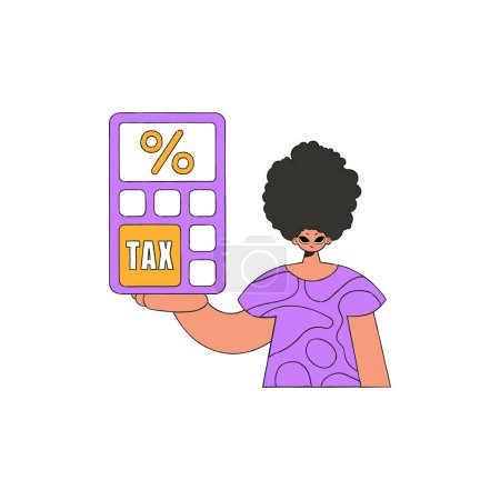 Téléchargez les illustrations : Neat man with a percentage. The topic of paying taxes. - en licence libre de droit