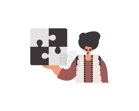 The person is holding a stun. Collect work subject. Pulled back. Trendy style, Vector Illustration